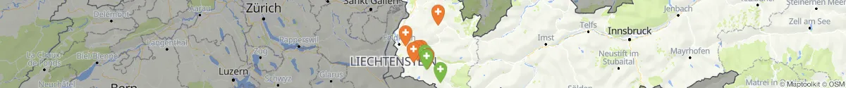 Kartenansicht für Apotheken-Notdienste in der Nähe von Sonntag (Bludenz, Vorarlberg)